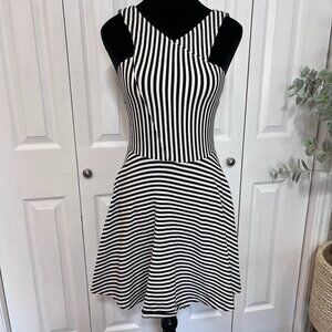 Hollister Striped Skater Dress Women's SM Asymmetrical Front Sleeveless